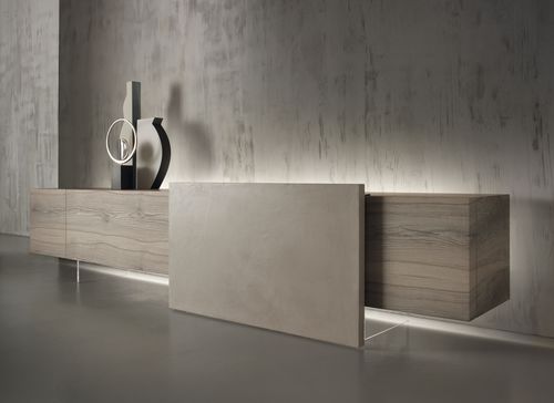 Credenza contemporanea - ALTEREGO  - Acerbis - in legno laccato / in rovere / impiallacciata in legno