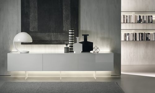 Credenza contemporanea - N.C.  - Acerbis - in legno laccato / in rovere / impiallacciata in legno