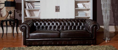 Divano chesterfield - BROADWAY - Alpa Salotti - in pelle / bianco / 2 posti
