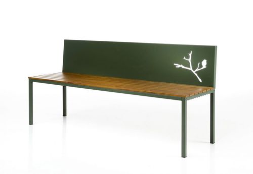 Panca per spazi pubblici contemporanea - BIRDY - ALTEK ITALIA DESIGN - in metallo / in fibra naturale / con schienale