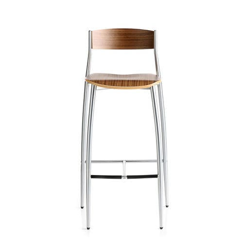 Sgabello da bar moderno - BABA - ALTEK ITALIA DESIGN - in legno / in acciaio / con supporto in acciaio
