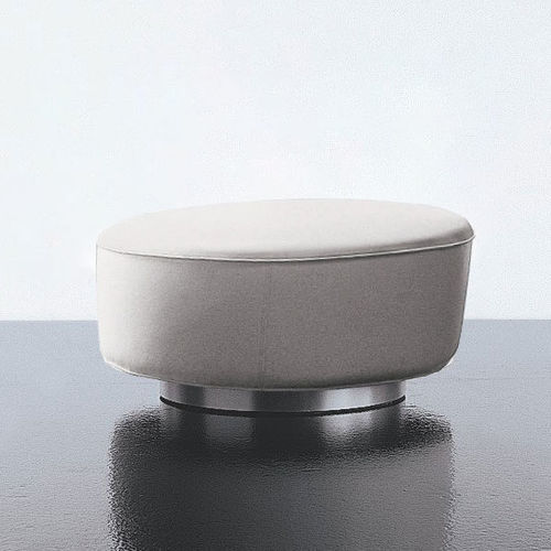 Pouf contemporaneo - GALLERY - ALTEK ITALIA DESIGN - in alluminio spazzolato / in pelle / in legno massiccio