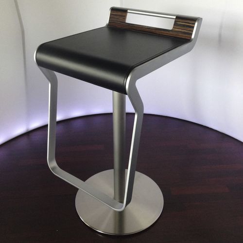 Sgabello operativo contemporaneo - ZEBRA - ALTEK ITALIA DESIGN - in pelle / con supporto in alluminio / con base centrale