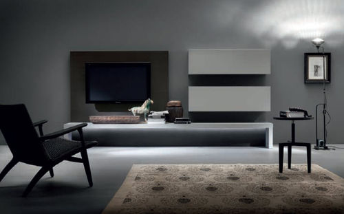 Parete attrezzata TV contemporaneo - LOUNGE COMPOSIZIONE 401 - Rossetto Armobil - in legno / in legno laccato
