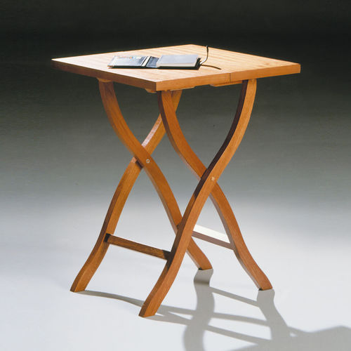 Tavolo d'appoggio contemporaneo - HU-GÒ - Art & Form - in mogano / con supporto in legno / quadrato