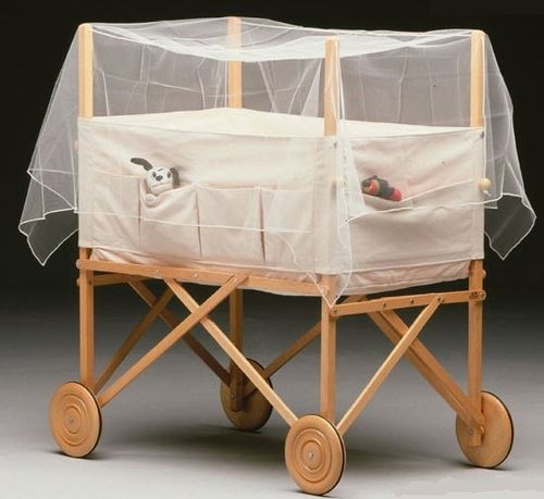 Letto per neonato contemporaneo - RI-POSO - Art & Form - per bambini (unisex) / con rotelle / in legno