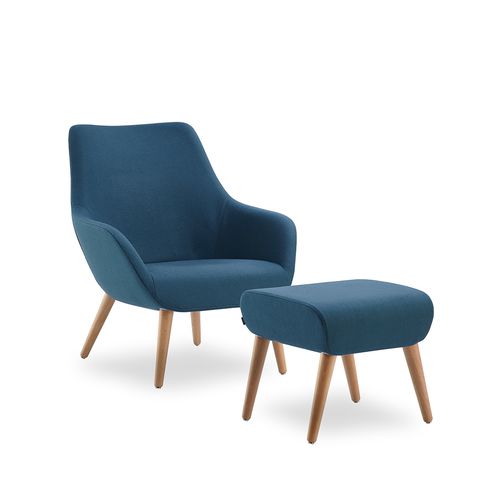 Poltrona visitatore contemporanea - LAMY - B&T Design - in tessuto / con poggiapiedi / contract