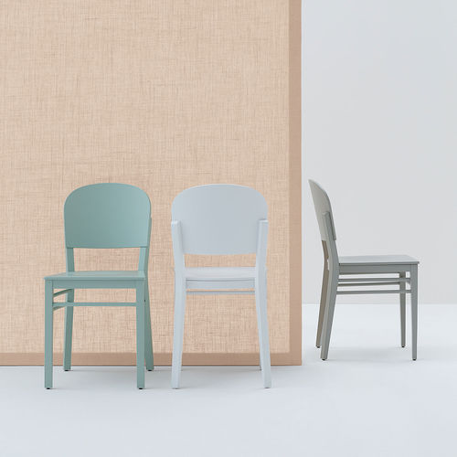 Sedia contemporanea - ALOE - Billiani - da interno / in tessuto / in legno laccato
