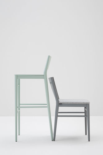 Sedia alta contemporanea - TRACY - Billiani - da interno / in legno laccato / in legno tinto