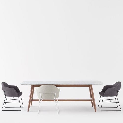 Tavolo contemporaneo - SPY - Billiani - in marmo / in faggio / in MDF laccato
