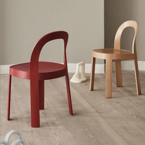 Sedia contemporanea - OM - Blå Station - da interno / in pelle / in rovere