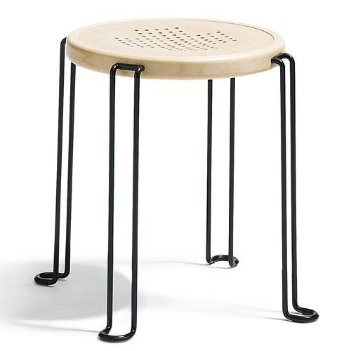 Sgabello contemporaneo - B2 - Blå Station - in betulla / con supporto in acciaio / rotondo