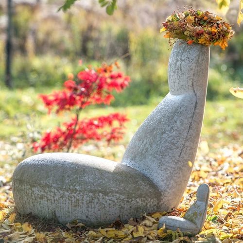 Scultura in calcestruzzo - MINI OPPO - Blå Station - da esterno / da giardino / bianca