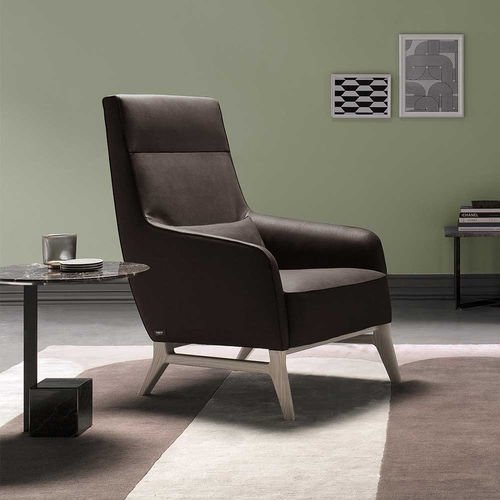 Poltrona contemporanea - Ascot - Bodema - in tessuto / in pelle / in legno