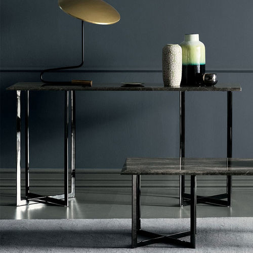 Consolle contemporanea - Blunt - Bodema - in marmo / con supporto in metallo / rettangolare