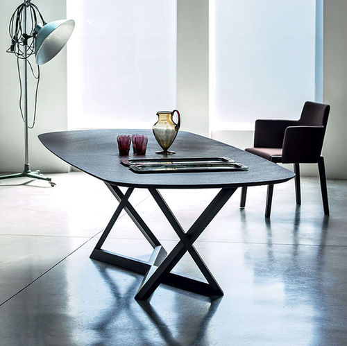 Tavolo contemporaneo - BRIDGET - Bross Italia - in rovere / in vetro / con supporto in legno massiccio