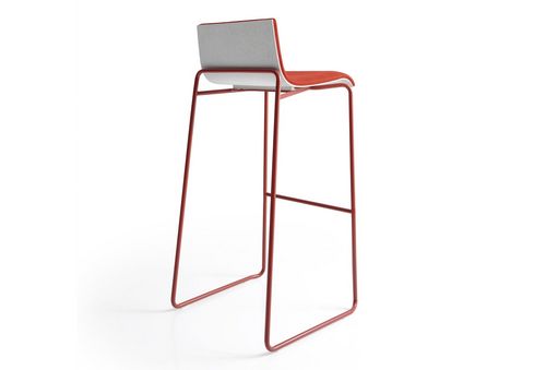 Sedia alta contemporanea - BEE - Bross Italia - in tessuto resistente all'acqua / in legno / imbottita