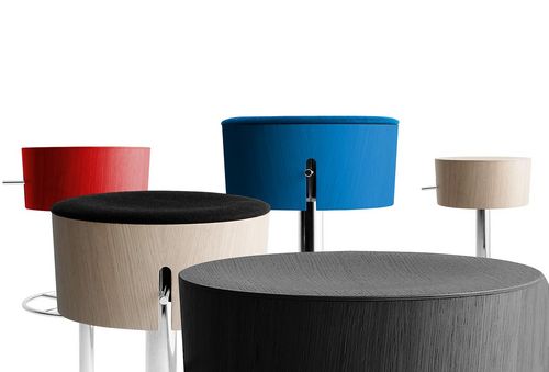 Sgabello da bar contemporaneo - TAM TAM - Bross Italia - in legno / ad altezza regolabile / imbottito
