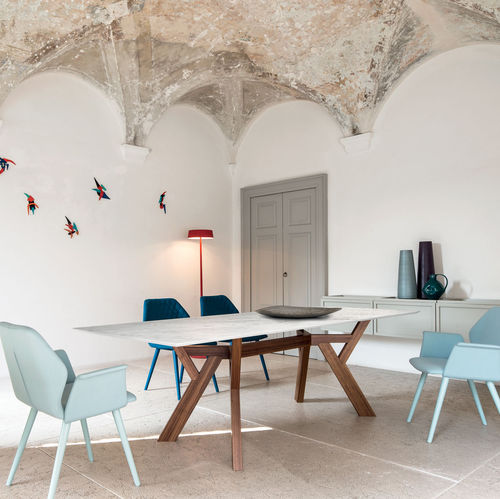 Tavolo contemporaneo - TRIGONO - Bross Italia - in legno / in marmo / rettangolare