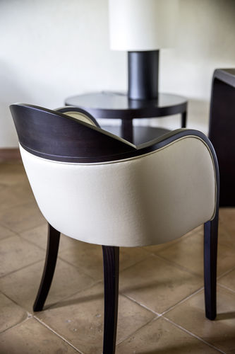 Poltrona contemporanea - ROULETTE - Bross Italia - in pelle / per uso contract / con base a stella