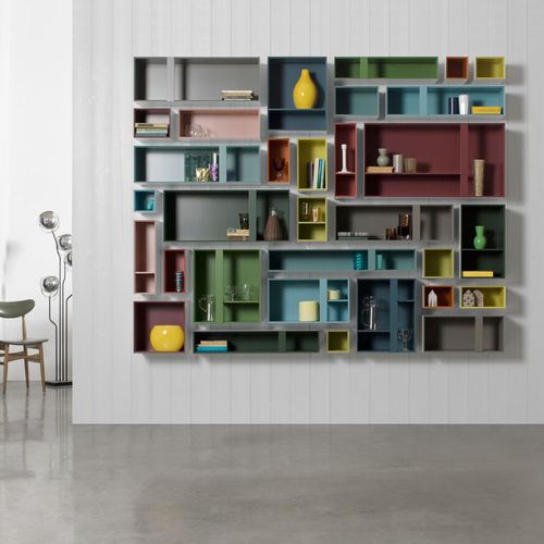 Libreria a muro - MULTIBOX - Capo D'Opera Home - contemporanea / in legno laccato / multicolore