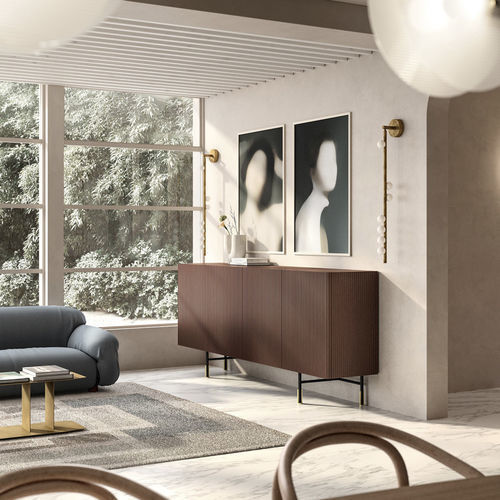 Credenza contemporanea - AERO - Capo D'Opera Home - in legno laccato / in vetro / con ante a libro