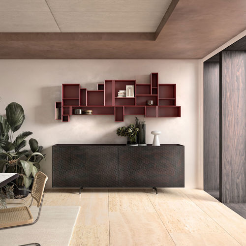 Credenza contemporanea - ATELIER - Capo D'Opera Home - in legno laccato brillante / in legno laccato opaco / in metallo cromato
