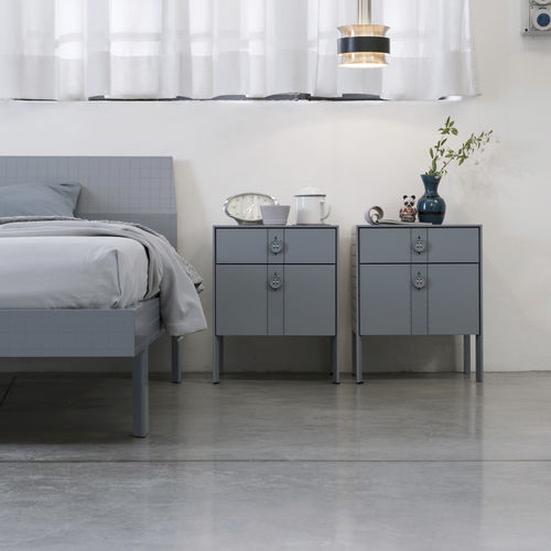 Comodino contemporaneo - ANOTHER DAY - Capo D'Opera Home - in legno laccato / con supporto in legno laccato / rettangolare