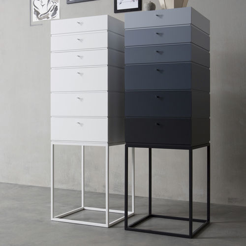 Cassettiera contemporanea - BOX - Capo D'Opera Home - in legno laccato / in metallo / bianca