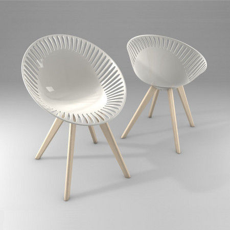 Sedia design originale - AZHAR WOOD - Casprini Gruppo Industriale - in policarbonato / per uso residenziale / senza braccioli