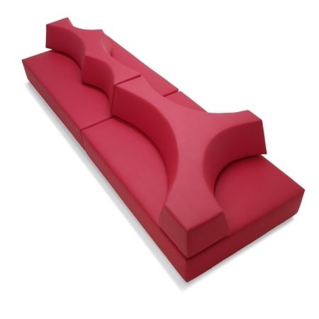 Divano modulare - BAIA - Casprini Gruppo Industriale - contemporaneo / rosso / per edifici pubblici