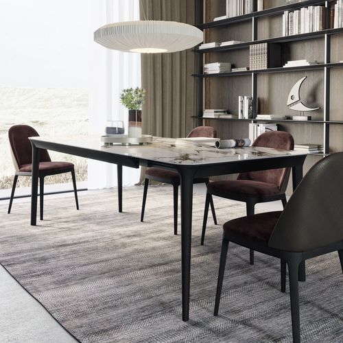 Tavolo contemporaneo - SMOOTH - Dall'Agnese - in rovere / in gres porcellanato / con supporto in quercia