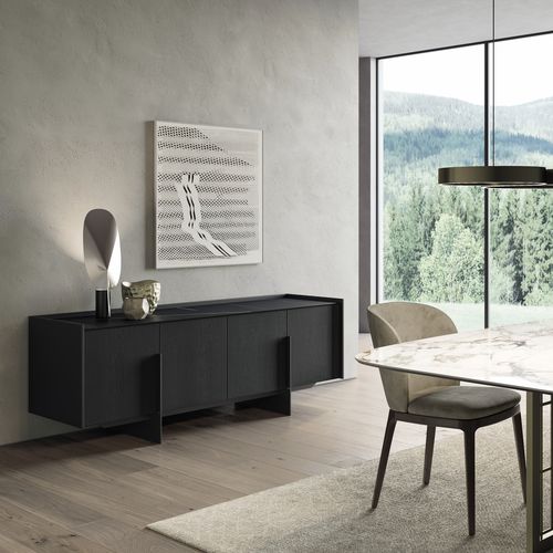 Credenza alta - KATANA - Dall'Agnese - contemporanea / in gres porcellanato / in legno laccato brillante