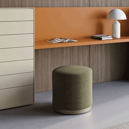 Pouf contemporaneo - BESU - Dall'Agnese - in ottone / in tessuto / quadrato