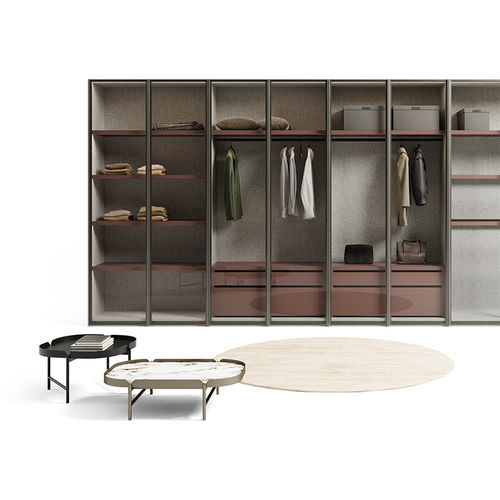 Armadio contemporaneo - GLASS UP - Dall'Agnese - in metallo / in legno laccato opaco / in vetro