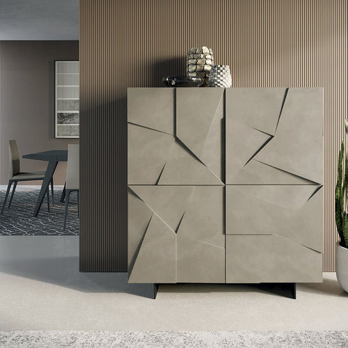 Credenza alta - CONCRETE - Dall'Agnese - contemporanea / in metallo / in legno laccato opaco