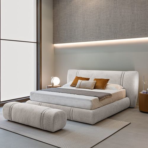 Letto matrimoniale - Ember - maxdivani - contemporaneo / imbottito / con testiera