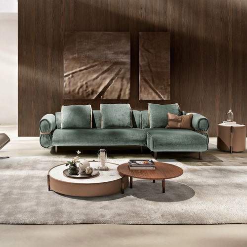Divano modulare - BonBon_Up - maxdivani - contemporaneo / in tessuto / in pelle