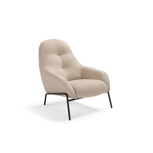 Poltrona contemporanea - Ariel - maxdivani - in pelle / in tessuto / in legno