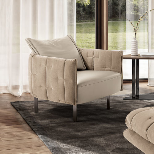 Poltrona contemporanea - Muzzle - maxdivani - in velluto / in pelle / in legno