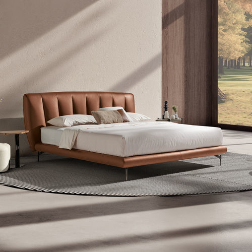 Letto matrimoniale - Perla - maxdivani - contemporaneo / imbottito / con testiera