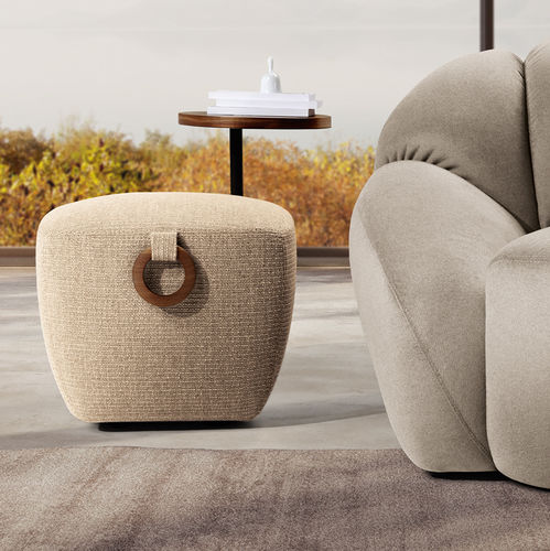 Pouf contemporaneo - Tarkin - maxdivani - in tessuto / in pelle / in plastica