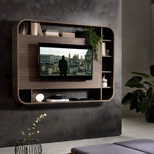 Mobile porta TV contemporaneo - VISION - Pacini & Cappellini - con ripiani / Made in Italy / in noce