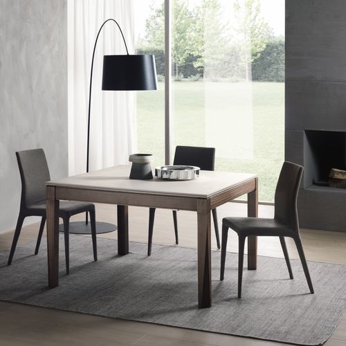 Tavolo da pranzo contemporaneo - PLURIMO - Pacini & Cappellini - in frassino / in calcestruzzo / con supporto in legno massiccio