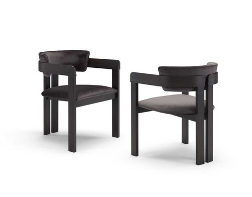 Sedia da pranzo contemporanea - INES - Pacini & Cappellini - da interno / in tessuto / in ecopelle