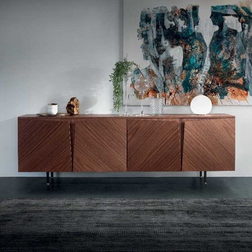 Credenza alta - MILANO - Pacini & Cappellini - contemporanea / in noce / in legno massiccio