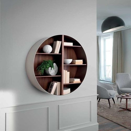 Libreria a muro - TAO - Pacini & Cappellini - contemporanea / in noce / in metallo verniciato