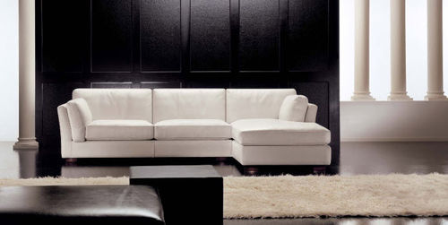 Divano modulare - MANHATTAN  - Cava - contemporaneo / in pelle / bianco