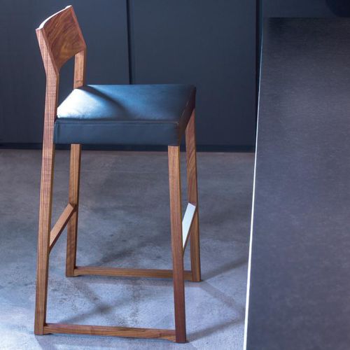 Sedia alta contemporanea - LINEA : 1001 SG - Cizeta - da interno / in tessuto / con supporto in faggio