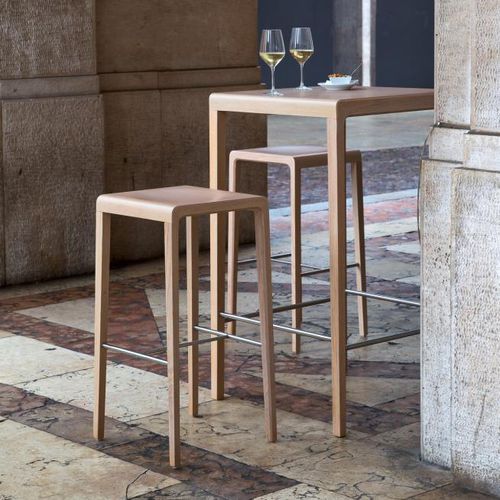 Sgabello da bar contemporaneo - SURF : 2003 SS H80 - Cizeta - in rovere / in legno compensato / con supporto in faggio